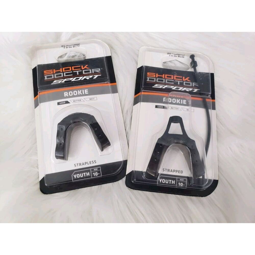 LOT 2 Shock Doctor Youth Pro Age‎ 10-Mouthguard Strap Mouth Guard Multi Layer